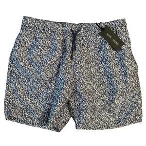 Slate & Stone Cabo Mesh Lined Swim Suit Trunks 5.5” Inseam Blue Pattern Size XL